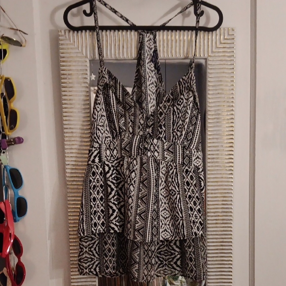American Eagle Outfitters Tops - Black and White Aztec Patterned Racer Back Tank Top